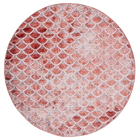 Safavieh 6 ft. 7 in. x 6 ft. 7 in. Lagoon Power Loomed Round Area Rug; Brown & Ivory LGN240T-7R